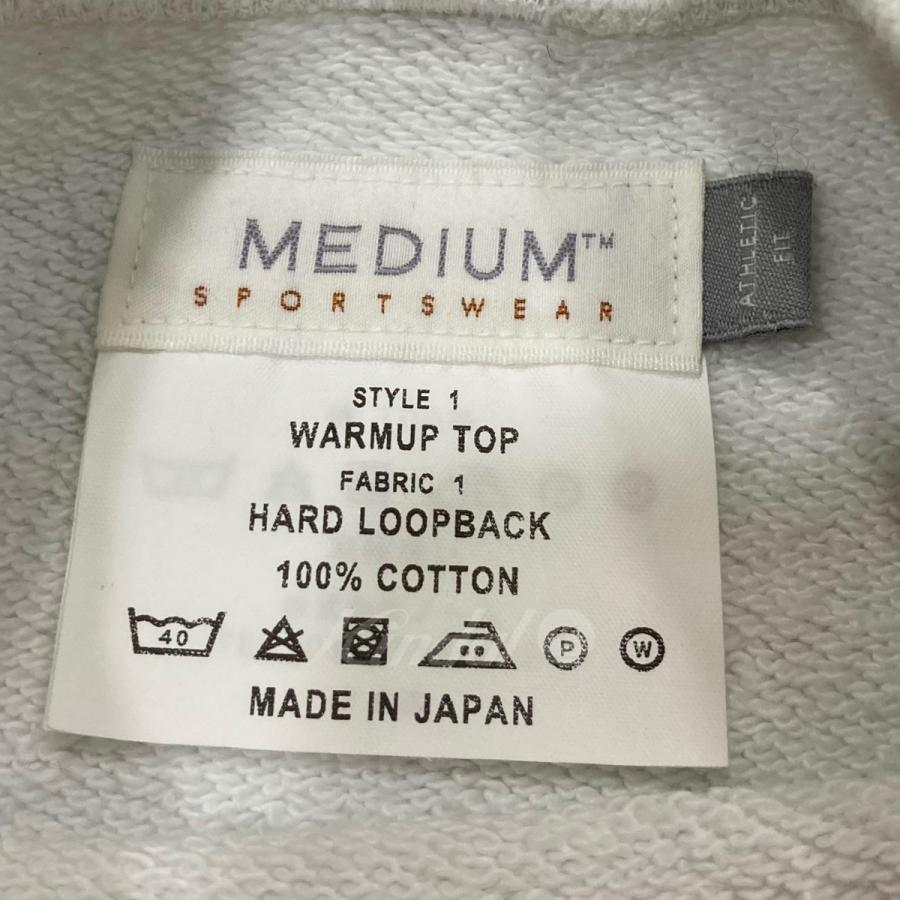 ミディアムスポーツウェア MEDIUM SPORTSWEAR WARMUP TOP スウェット ホワイト サイズ：F｜kindal｜08