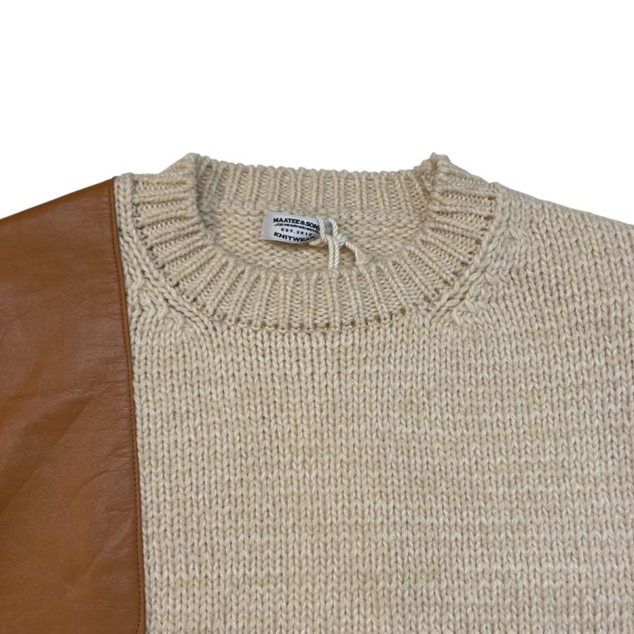 マーティー 【値下げ】MAATEE＆SONS LEATER PATCH P O SWEATER レザー 