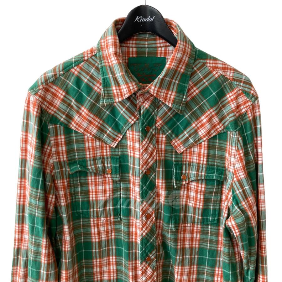 ティーエムティー TMT 23SS REVIVAL W-GAUZE PLAID SHIRTS グリーン サイズ：XL｜kindal｜03