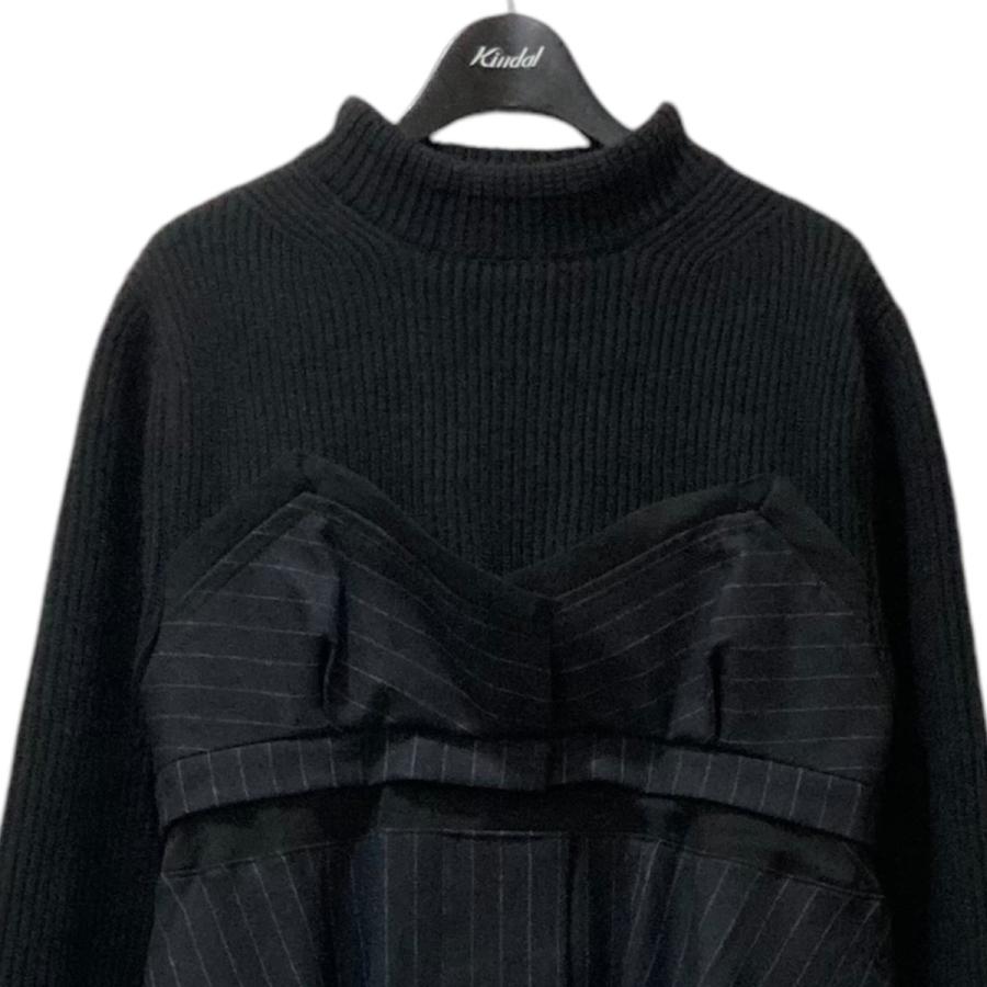 sacai サカイ Wool Knit x Chalk Stripe Dress ニットドッキング