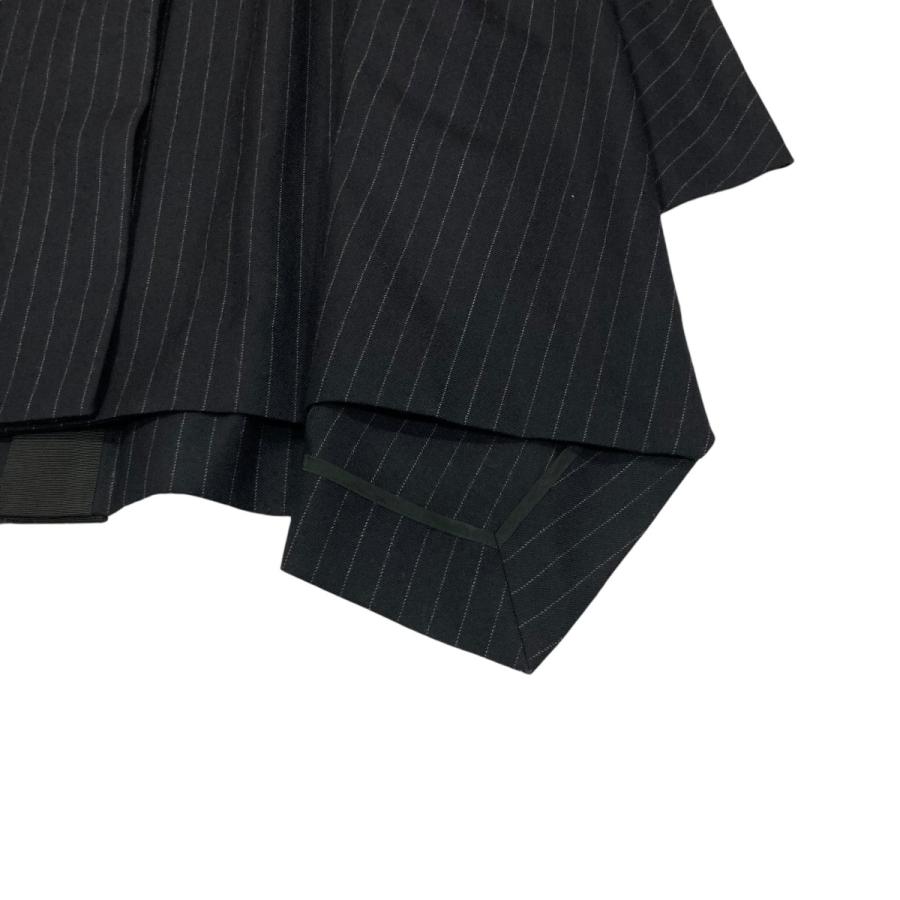 Sacai ストライプ　ドレープ　プリーツ　ドッキング　切替　スカート　サイズL Sacai ストライプ ドレープ プリーツ ドッキング 切替 スカート