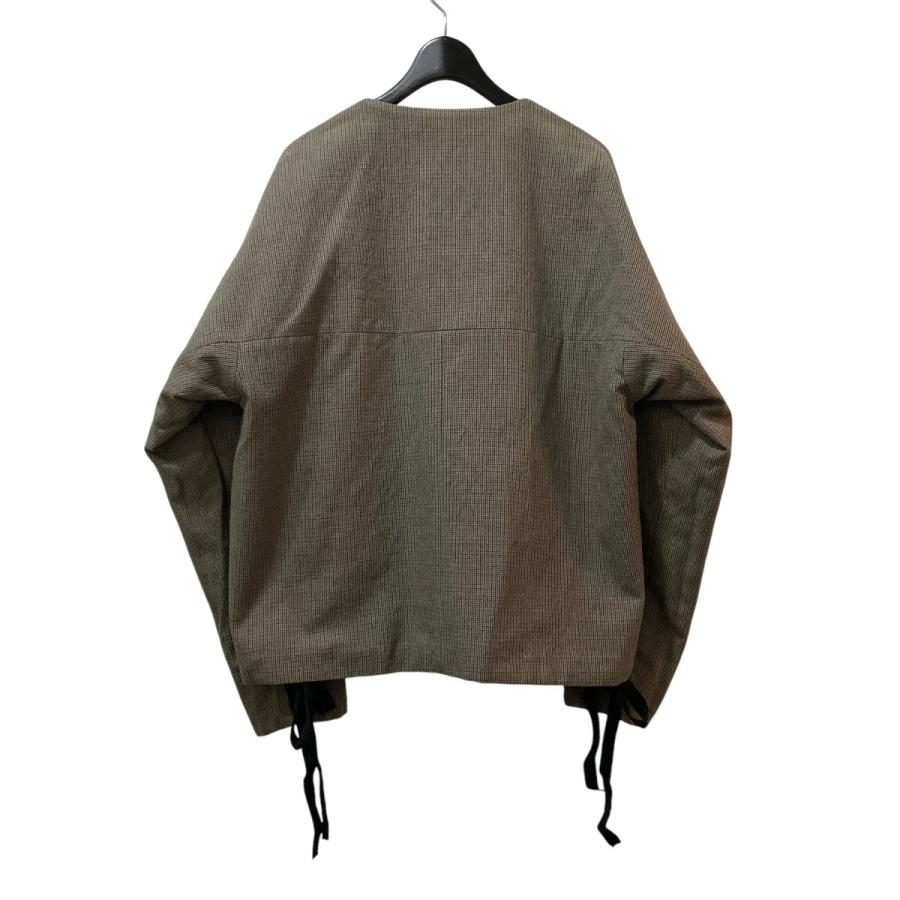 サンシー SUNSEA ガンクラブチェック リバーシブル ノーカラーブルゾン 