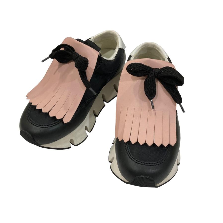 MARNI マルニ フリンジ厚底スニーカー SNZW005504 ブラック×ピンク 