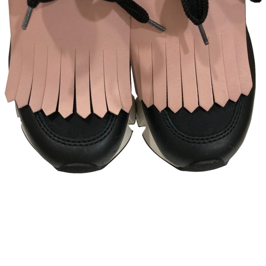MARNI マルニ フリンジ厚底スニーカー SNZW005504 ブラック×ピンク 