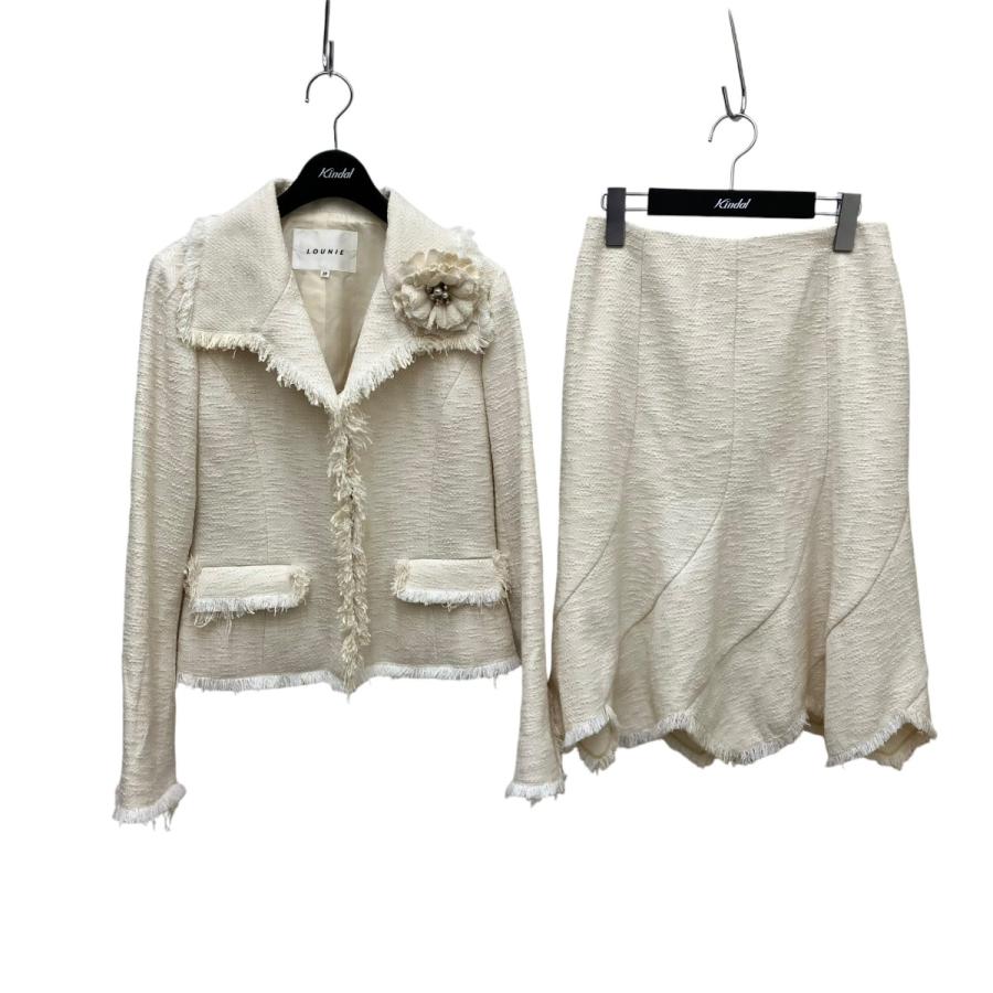 ルーニィ LOUNIE セットアップスカートスーツ ベージュ サイズ：38  