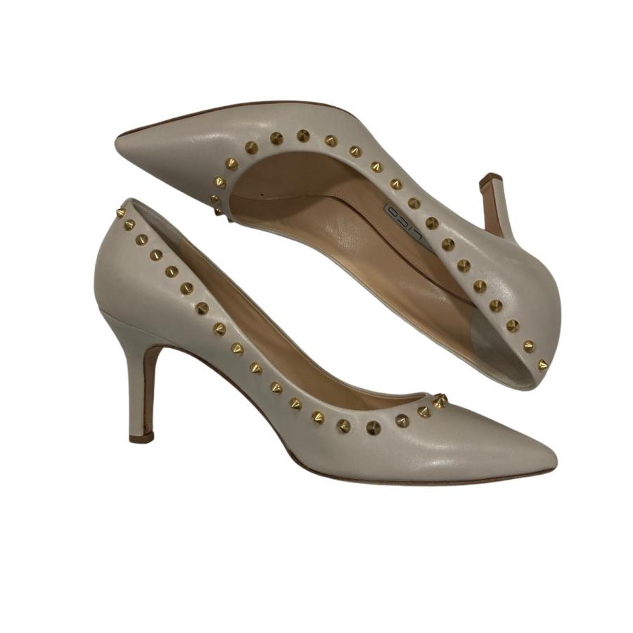 【美品】PELLICO ペリーコ　スタッズ付き スエードパンプス　38 グレー Feel Special With Glittering Pumps | PELLICO｜ペリーコ