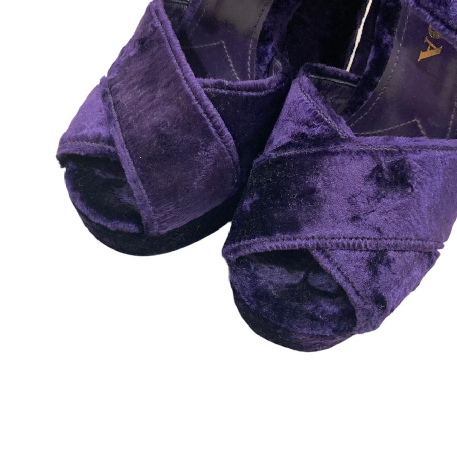 PRADA 【値下げ】PRADA ベロアプラットフォームサンダル パープル  