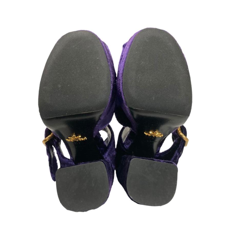 PRADA 【値下げ】PRADA ベロアプラットフォームサンダル パープル  