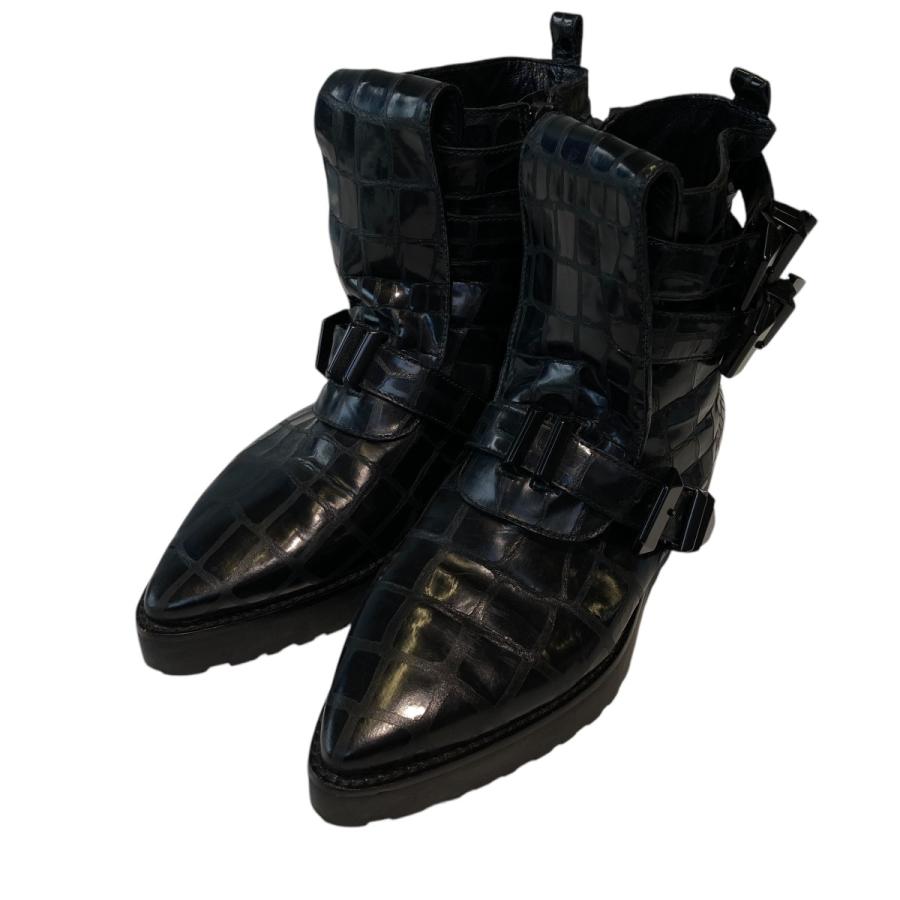 alexander wang 37 ブラックレザーサイドゴアブーツ alexanderwang 【値下げ】ALEXANDER WANG サイドジップ レザー