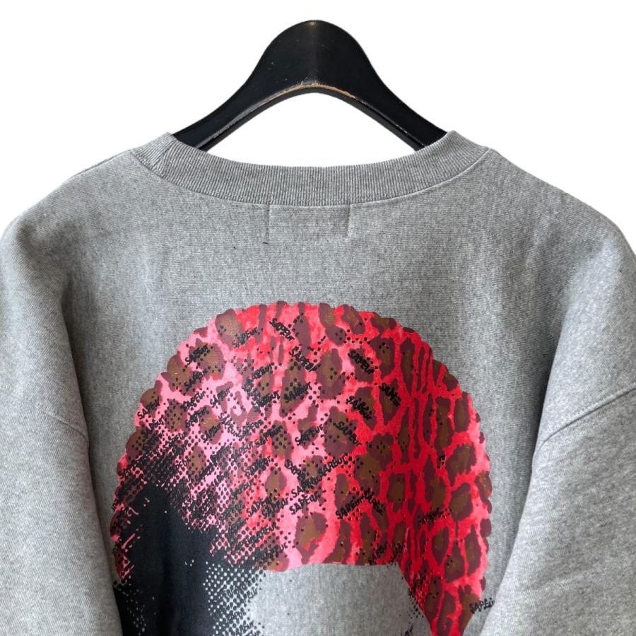 SAPEur RED LEOPARD HEAD CREWNECK サプール サプール□RED LEOPARD HEAD□CREWNECKSWEAT□グレー