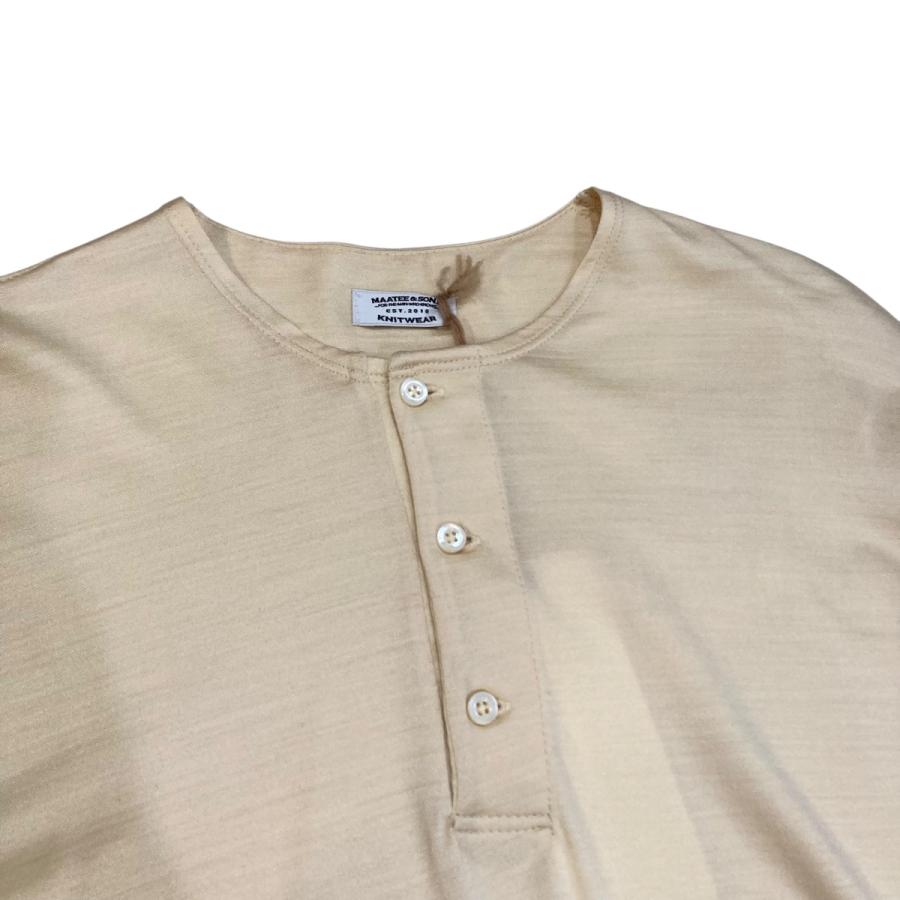 マーティー 【値下げ】MAATEE＆SONS ウールカットソーヘンリーネックT