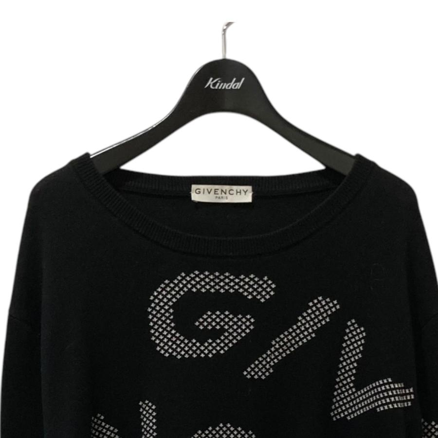 GIVENCHY 【値下げ】GIVENCHY ロゴ クルーネックロゴニットセーター 