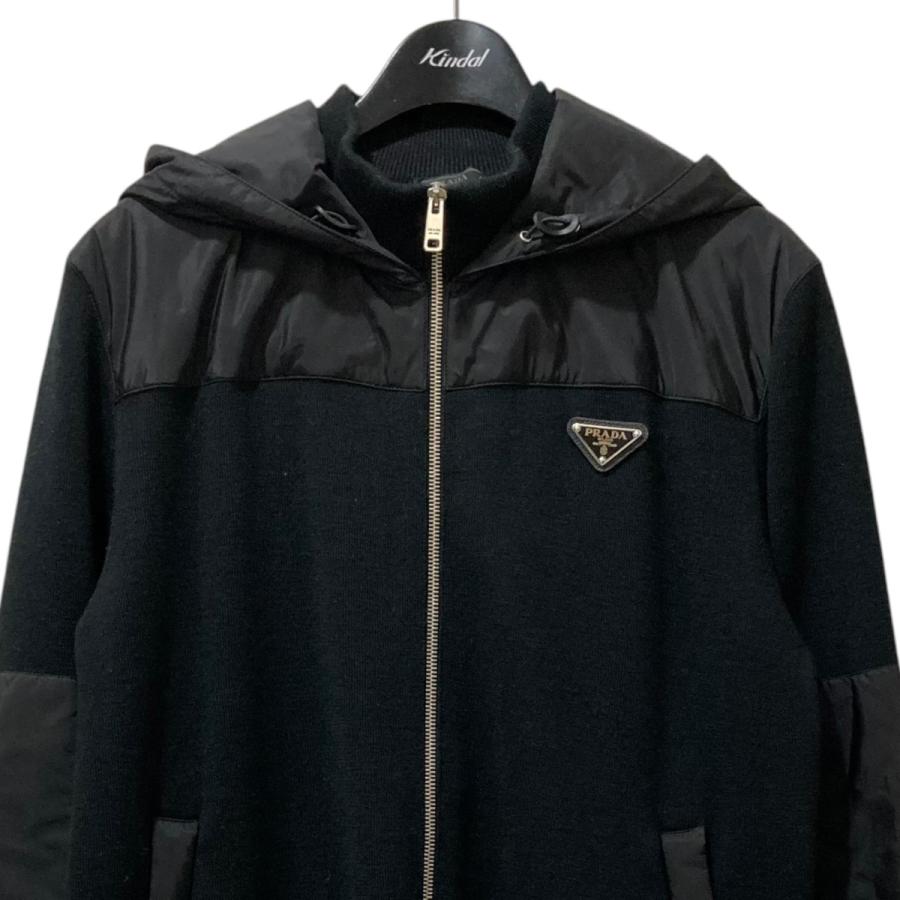 PRADA プラダ ニット切替ナイロンジャケット UMG107 ブラック サイズ 