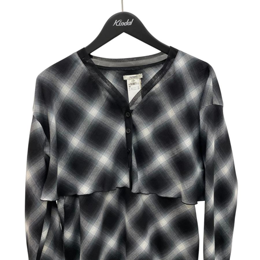 Ameri アメリ AMERI 2PIECE OMBRE CHECK TIERED DRESS チェック