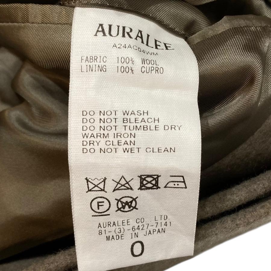 AURALEE オリーブ ウールステンカラーコート共布ベルト付き美品 AURALEE ビーバーメルトンステンカラーコート オリーブ サイズ3の通販