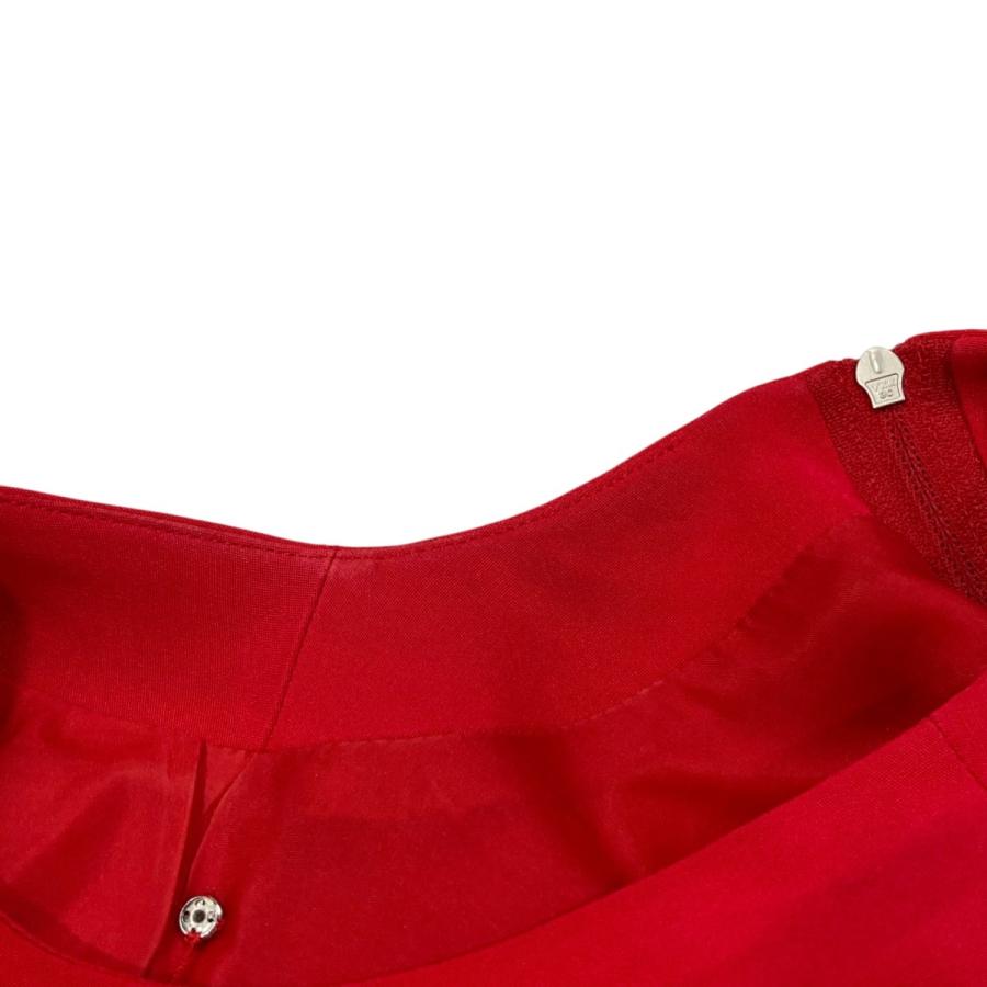 【美品】フォクシー ニューヨーク ノースリーブ ワンピース レッド 38 膝丈 FOXEY 【値下げ】FOXEY ノースリーブワンピース 40329 レッド