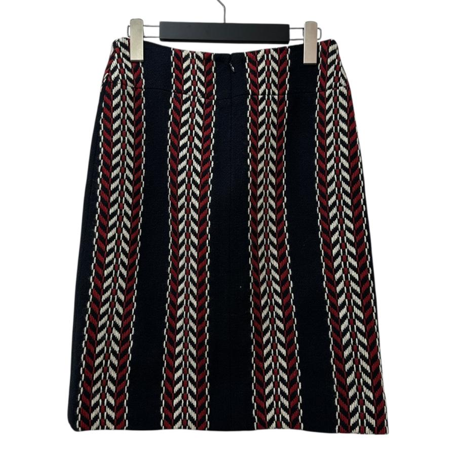 シャネル ストライプタイトスカート CHANEL シャネル ストライプ タイトスカート レッド×ネイビー