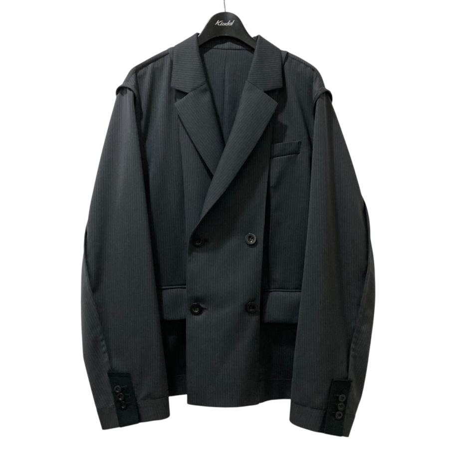 sacai サカイ 2025SS Doeskin Jacket ストライプ ダブルジャケット 25 