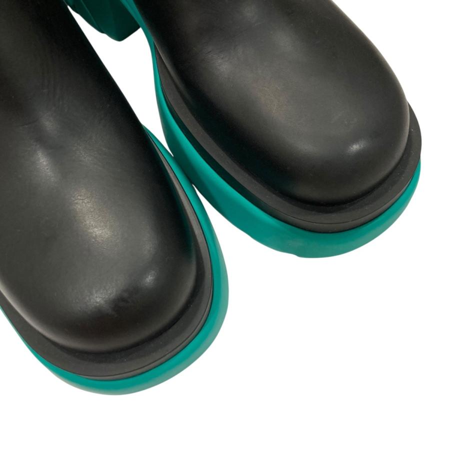 ボッテガヴェネタ BOTTEGA VENETA フラッシュレザークロッグサンダル ブラック×グリーン サイズ：39_2