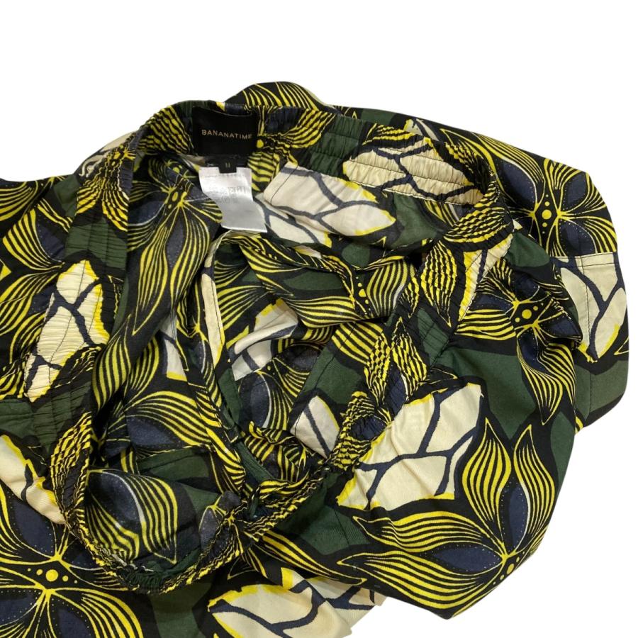 BANANATIME バナナタイム シルク総柄ハーフパンツ グリーン