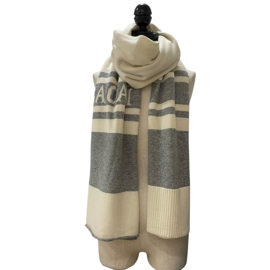 sacai（サカイ） 【値下げ】sacai マフラー 21-0390S ホワイト×グレー