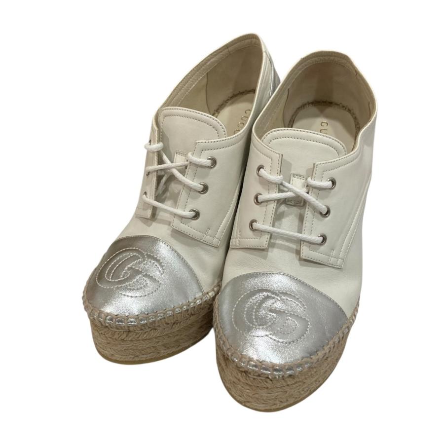 GUCCI グッチ エスパドリーユGG ミュール 602504 シルバー