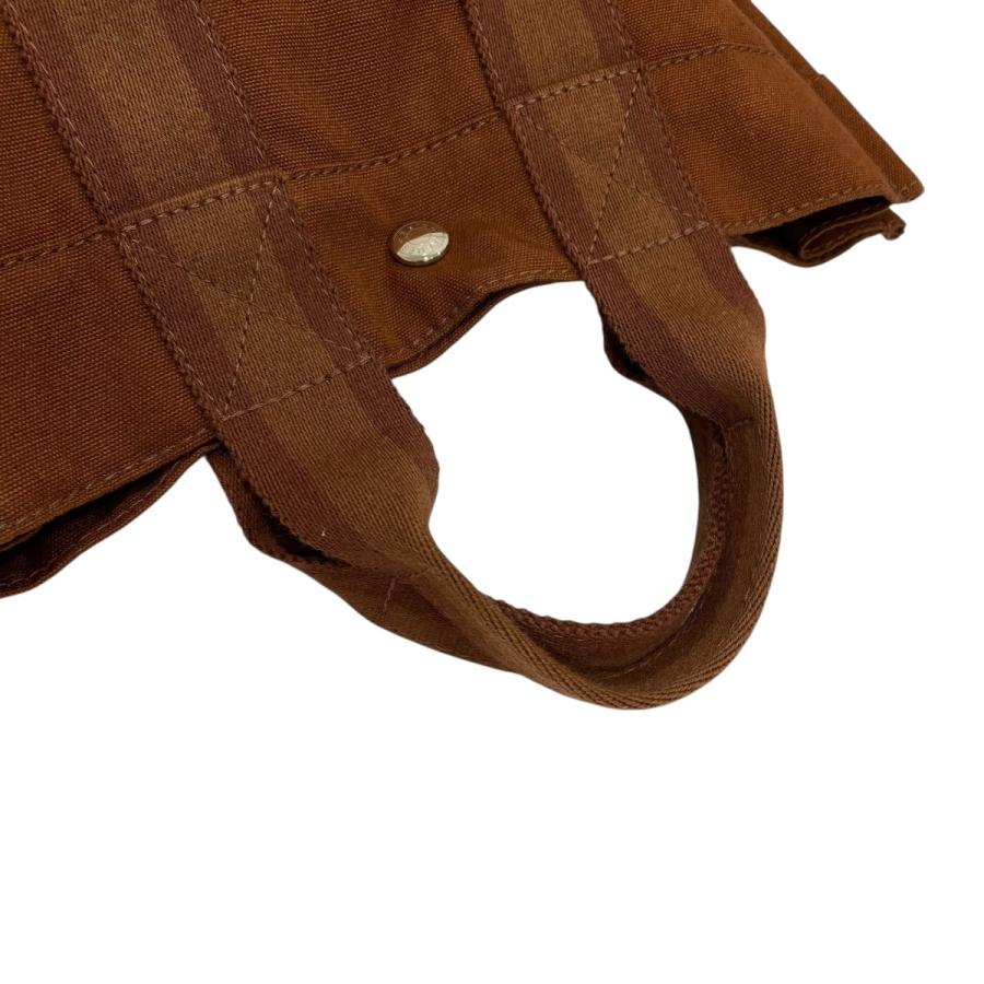 HERMES エルメス フールトゥPM ハーフレザー ハンドバッグ ブラウン