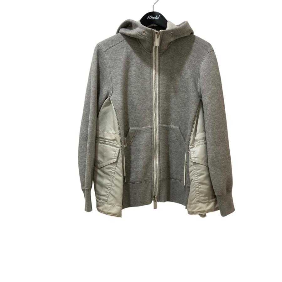 Sacai(サカイ) ベスト サイズ2 M レディース - 21-05553 白×ライトグレー×グレー ニット/異素材切替 Sacai(サカイ) ベスト サイズ2 M レディース - 21-05553 白×ライト