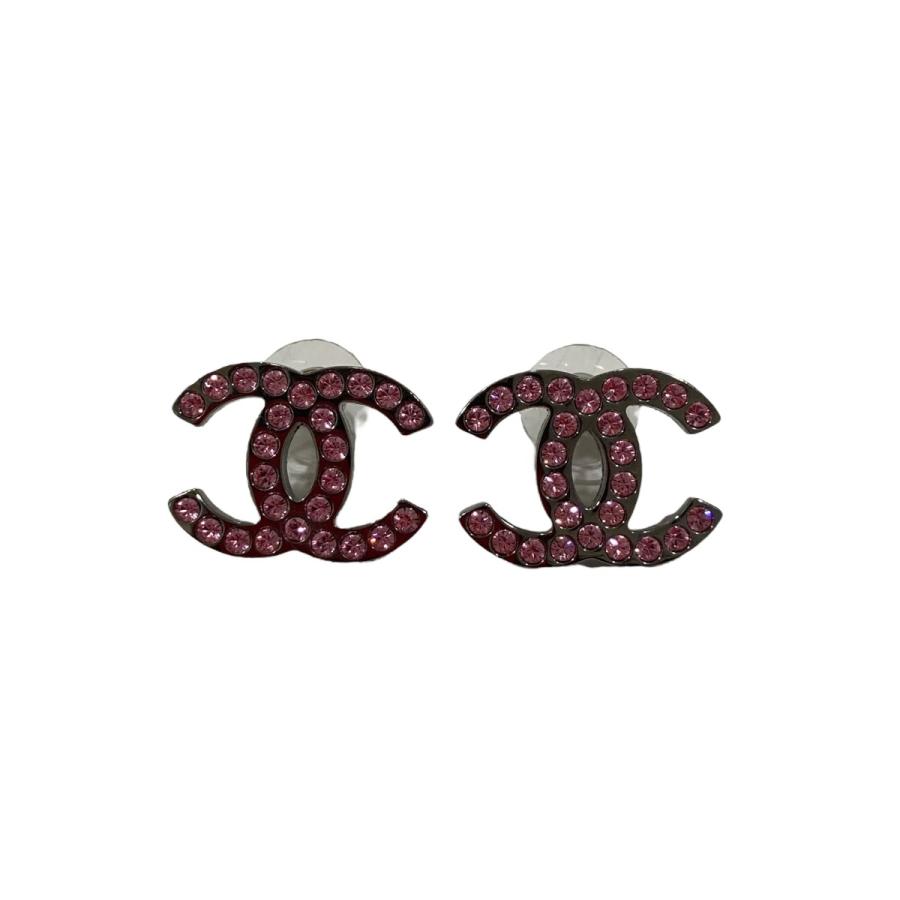 CHANEL ピンクストーン ロゴピアス CHANEL（シャネル） 【値下げ】CHANEL ココマークラインストーンピアス