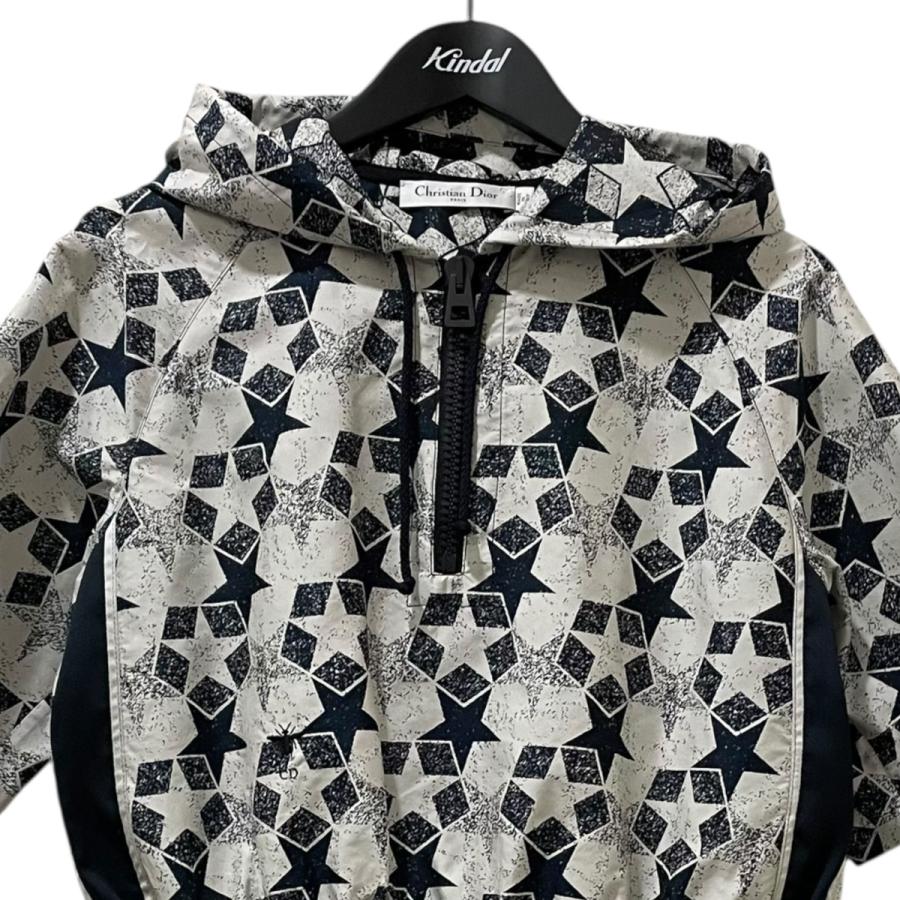 【値下げ】Christian Dior スタープリント ハーフジップワンピース 217R40A2977 ホワイト×ネイビー サイズ：F 40 (堀江店の画像