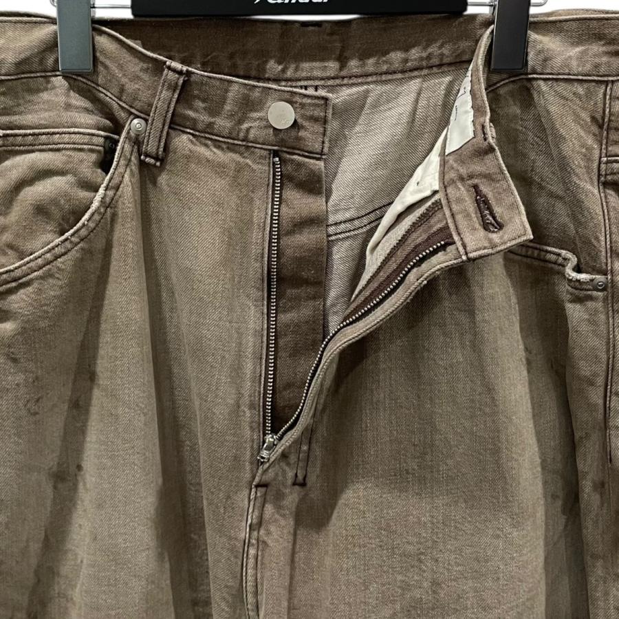 値下げ】ANCELLM 加工ワイドデニムパンツ AGING WIDE DENIM 5P PANTS
