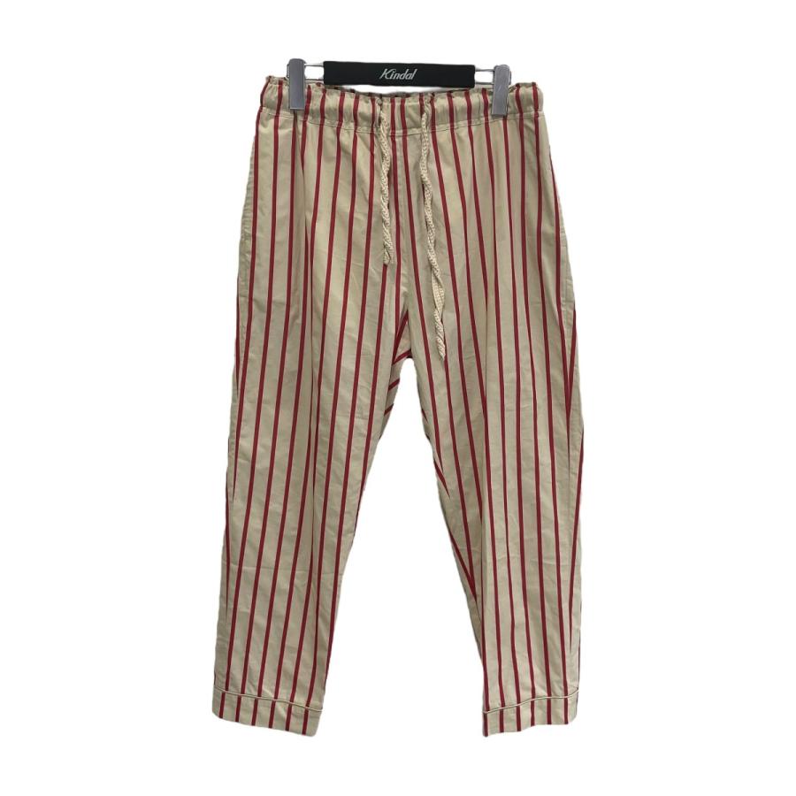 値下げ】WALES BONNER パンツ UA21TR05-CO03-1230 ベージュ×レッド 