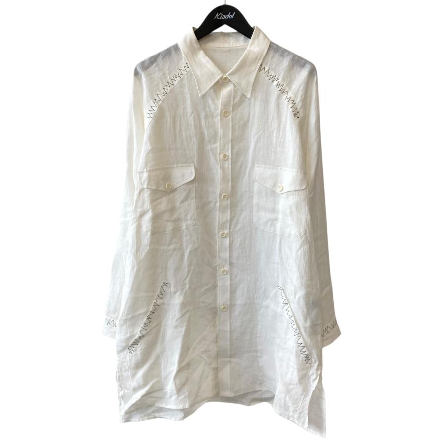 【美品✨】ヨウジヤマモト プールオム オーバーサイズ ロングシャツ ホワイト Y's ヨウジヤマモト レイヤードロングシャツ ホワイト (Yohji Yamamoto