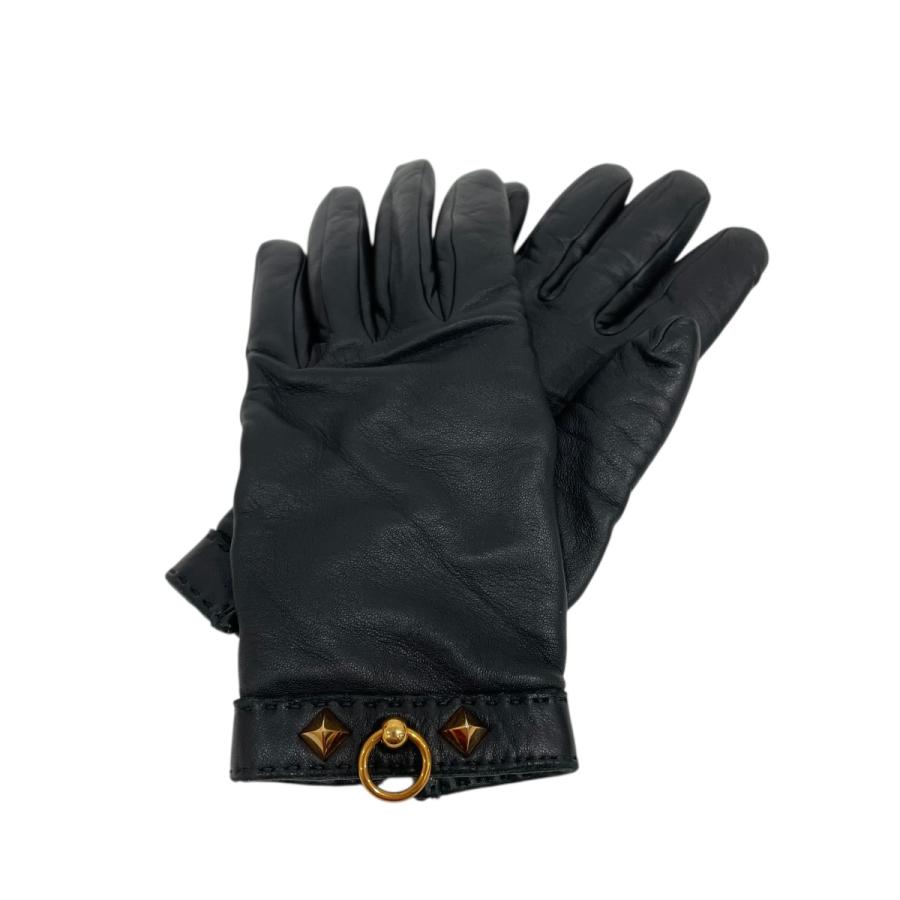 HERMES（エルメス） 【値下げ】HERMES 革手袋 ブラック サイズ：6.5