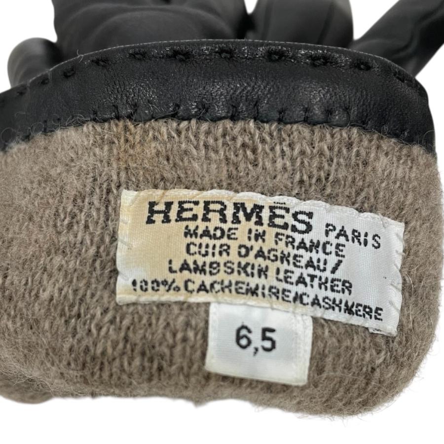 HERMES（エルメス） 【値下げ】HERMES 革手袋 ブラック サイズ：6.5