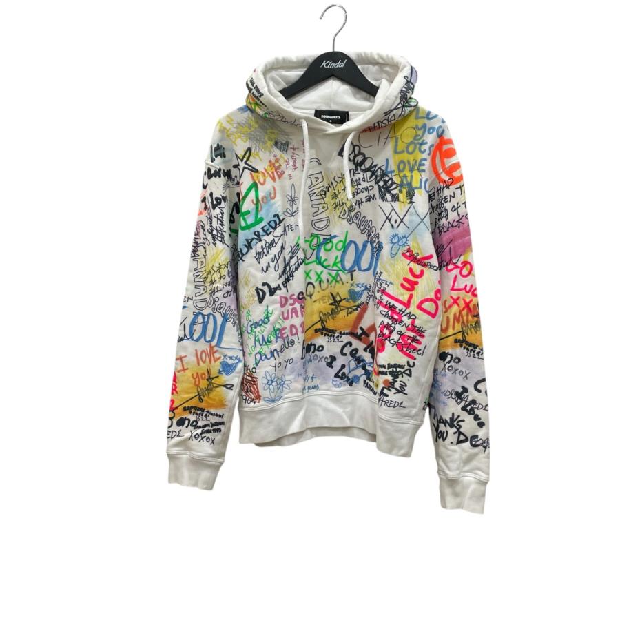 DSQUARED2（ディースクエアード） 総柄 パーカー S74GU0596 ホワイト