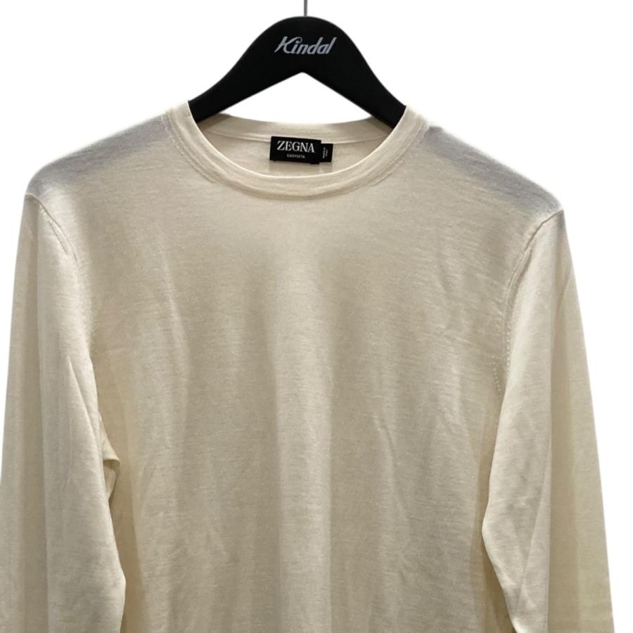 ゼニア ZEGNA Cashseta クルーネックニット E8J00 アイボリー サイズ：46_1