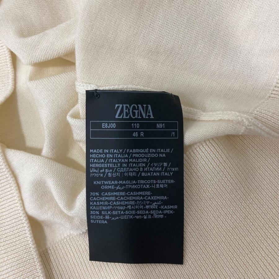 ゼニア ZEGNA Cashseta クルーネックニット E8J00 アイボリー サイズ：46_5