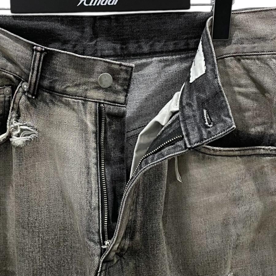 アンセルム ANCELLM 加工デニムパンツ CRASH SELVEDGE DENIM STRAIGHT 