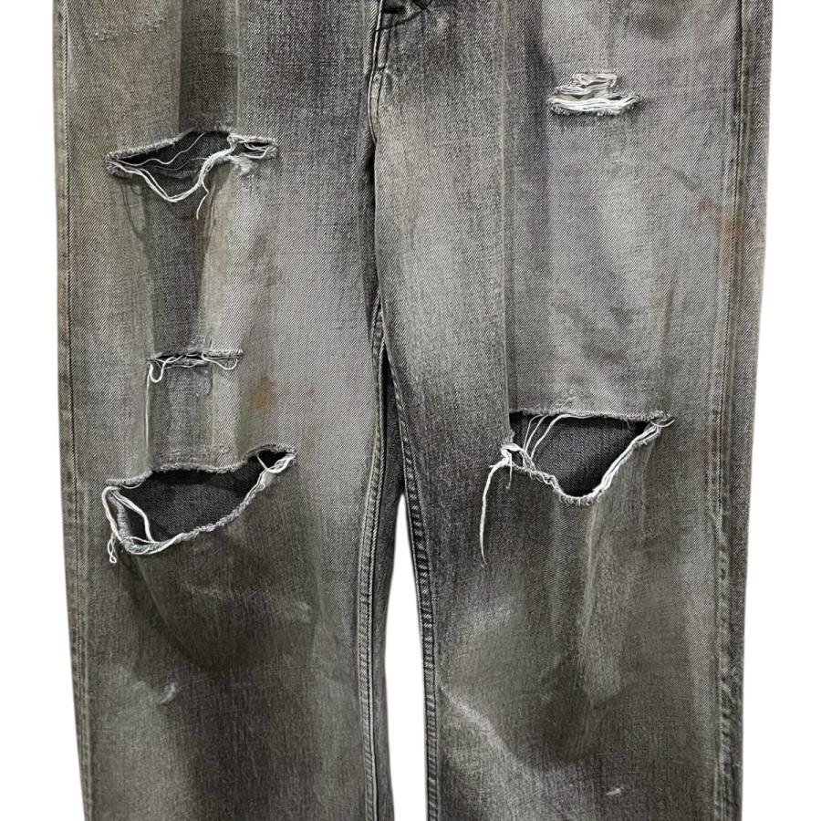 アンセルム ANCELLM 加工デニムパンツ CRASH SELVEDGE DENIM STRAIGHT 