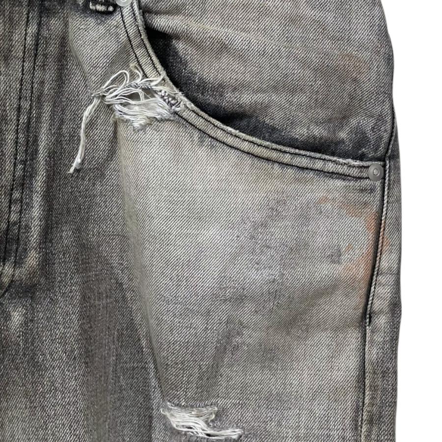 値下げ】ANCELLM 加工デニムパンツ CRASH SELVEDGE DENIM STRAIGHT 5P