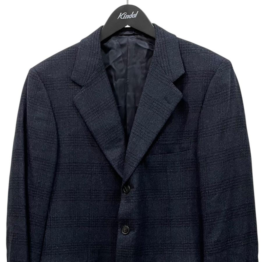 エルメス　ネイビー チェック柄 ビジネスジャケット　サイズ48 HERMES（エルメス） チェック柄 ジャケット ネイビー サイズ：50