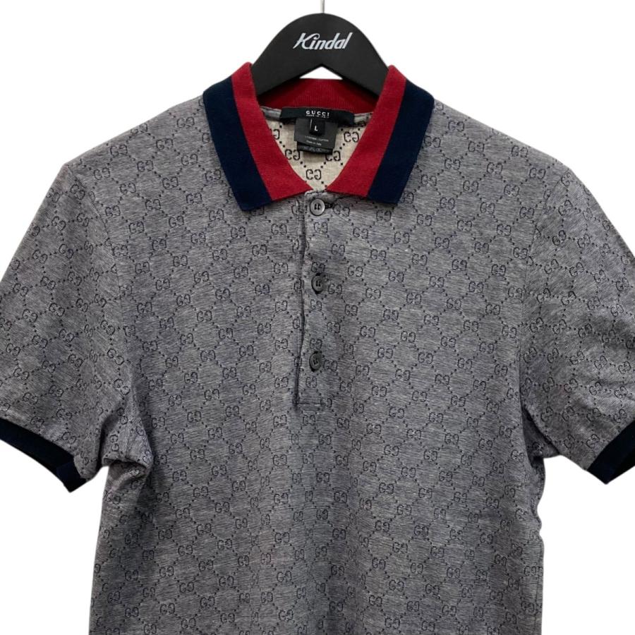 グッチ GUCCI ポロシャツ 161423 グレー×レッド サイズ：L 【公式通販】