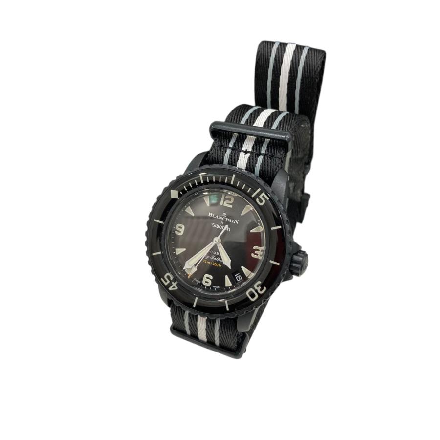 【稼動/極美品】BLANCPAIN × Swatch 自動巻き S035B400 SWATCH×BLANCPAIN S035B400 ×BLANCPAIN 箱 フィフティファゾムス