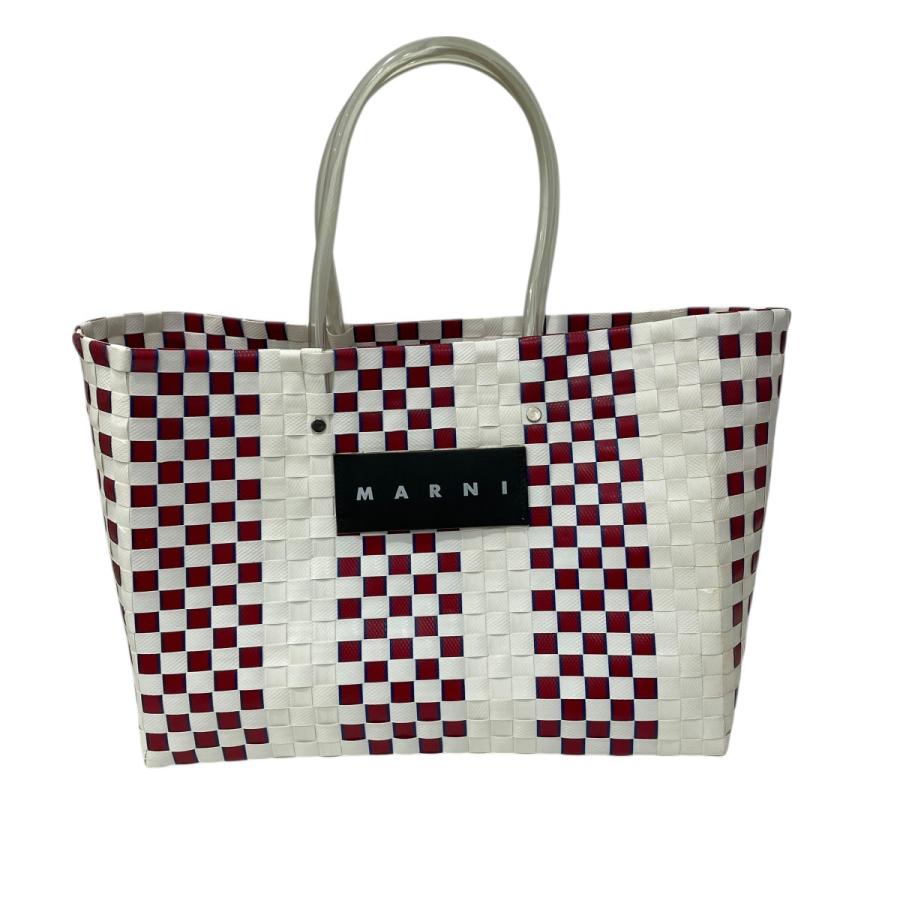 MARNI（マルニ） カゴバッグ ホワイト×レッド : カインドオルYahoo!店 