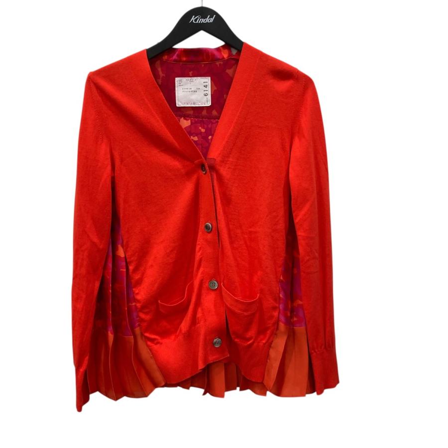 sacai（サカイ） ニットカーディガン 2206141 レッド サイズ：2 