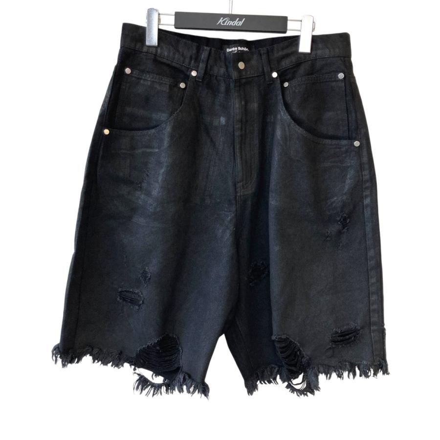 Danke Schon ダンケシェーン ダメージ加工 コーティング デニム ハーフ パンツ 26S-PTS032-DS DANKE SCHON（ダンケシェーン） ダメージ加工 ハーフパンツ 26S-PTS032