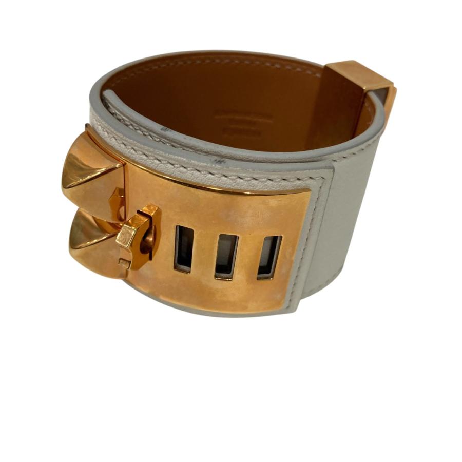エルメス HERMES コリエドシアン ブレスレット A刻印 ゴールド×ホワイトの画像