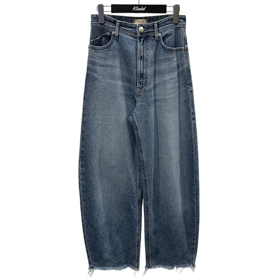 新品YANUKヤヌークLAURAローラ25濃紺バルーンワイドレッグ デニムパンツ YANUK（ヤヌーク） カットオフカーブテーパードデニムパンツ LAURA