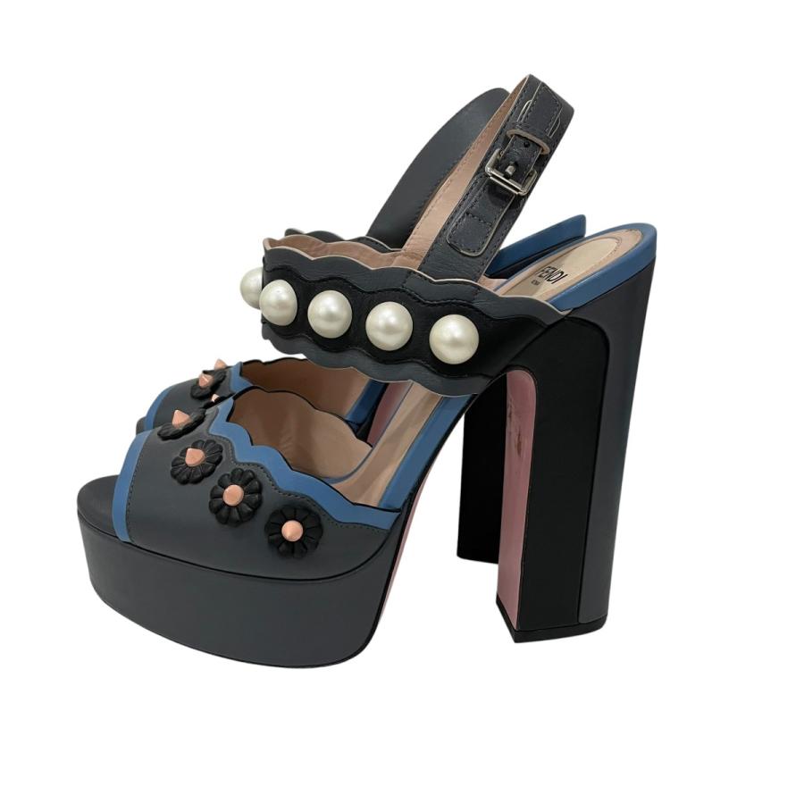 FENDI（フェンディ） ヒールサンダル グレー サイズ：38